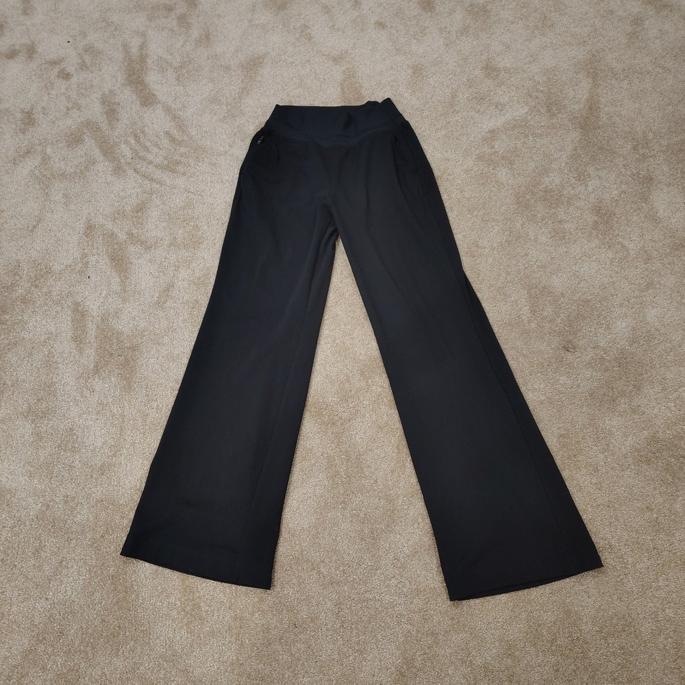 Yogalicious Lux Laila Flare Pants Womens Medium Black High Waist Yoga Pockets